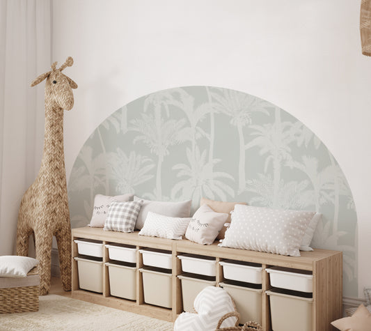 Bedhead Wall Decal (Sage Palms) - Wall Decals Australia - Fable and Fawn