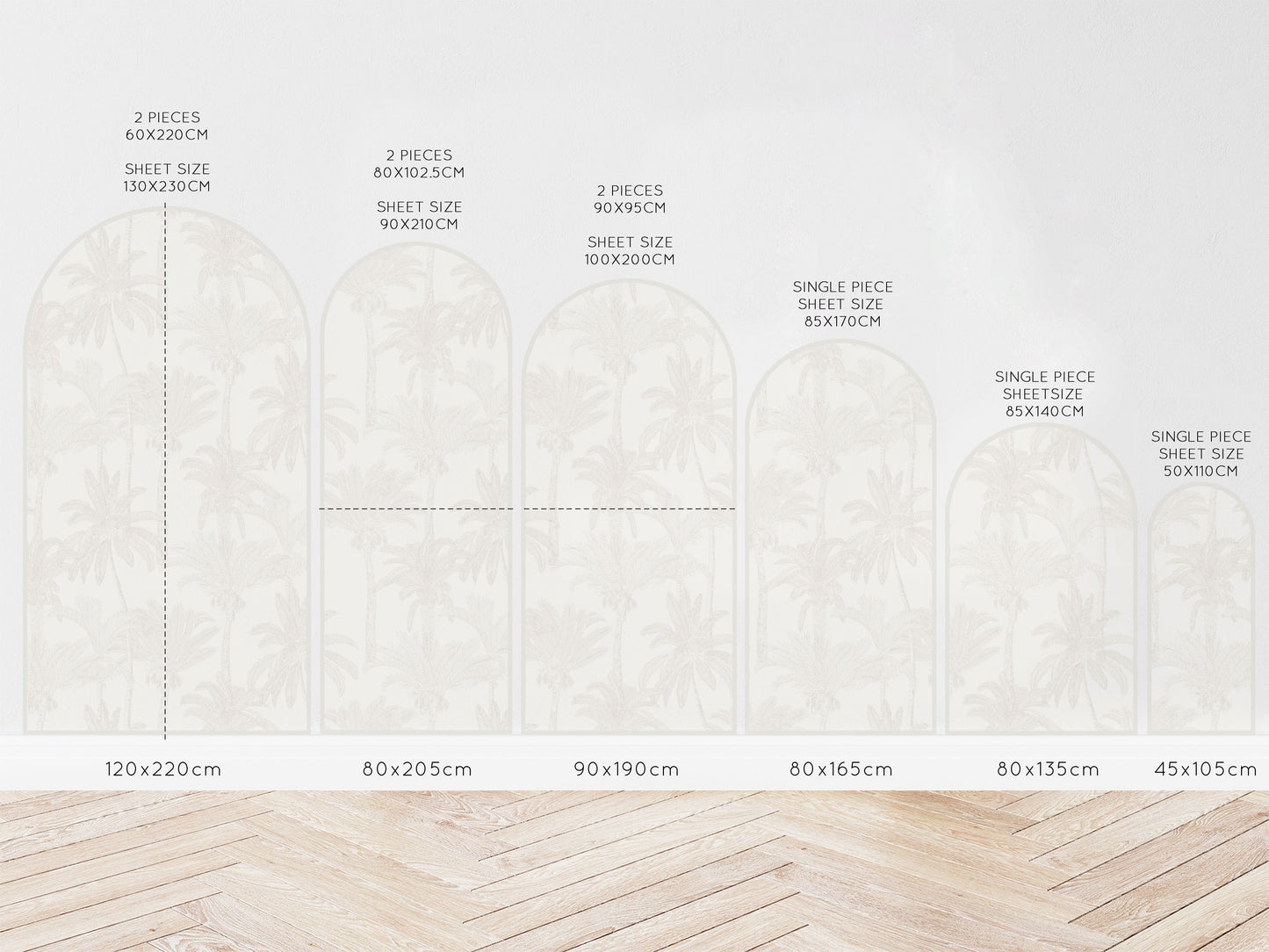 Arch Wall Decal - Beige Palms - Wall Decals Australia - Fable and Fawn