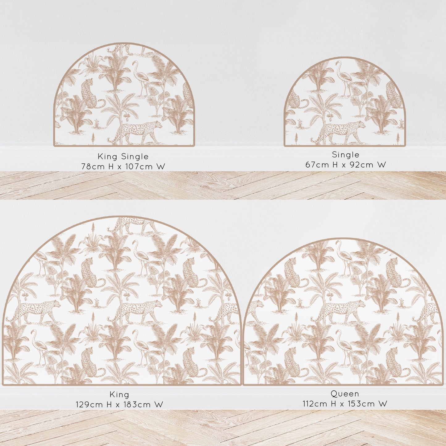 Bedhead Wall Decal - Leopard Safari (Clay) - Wall Decals Australia - Fable and Fawn