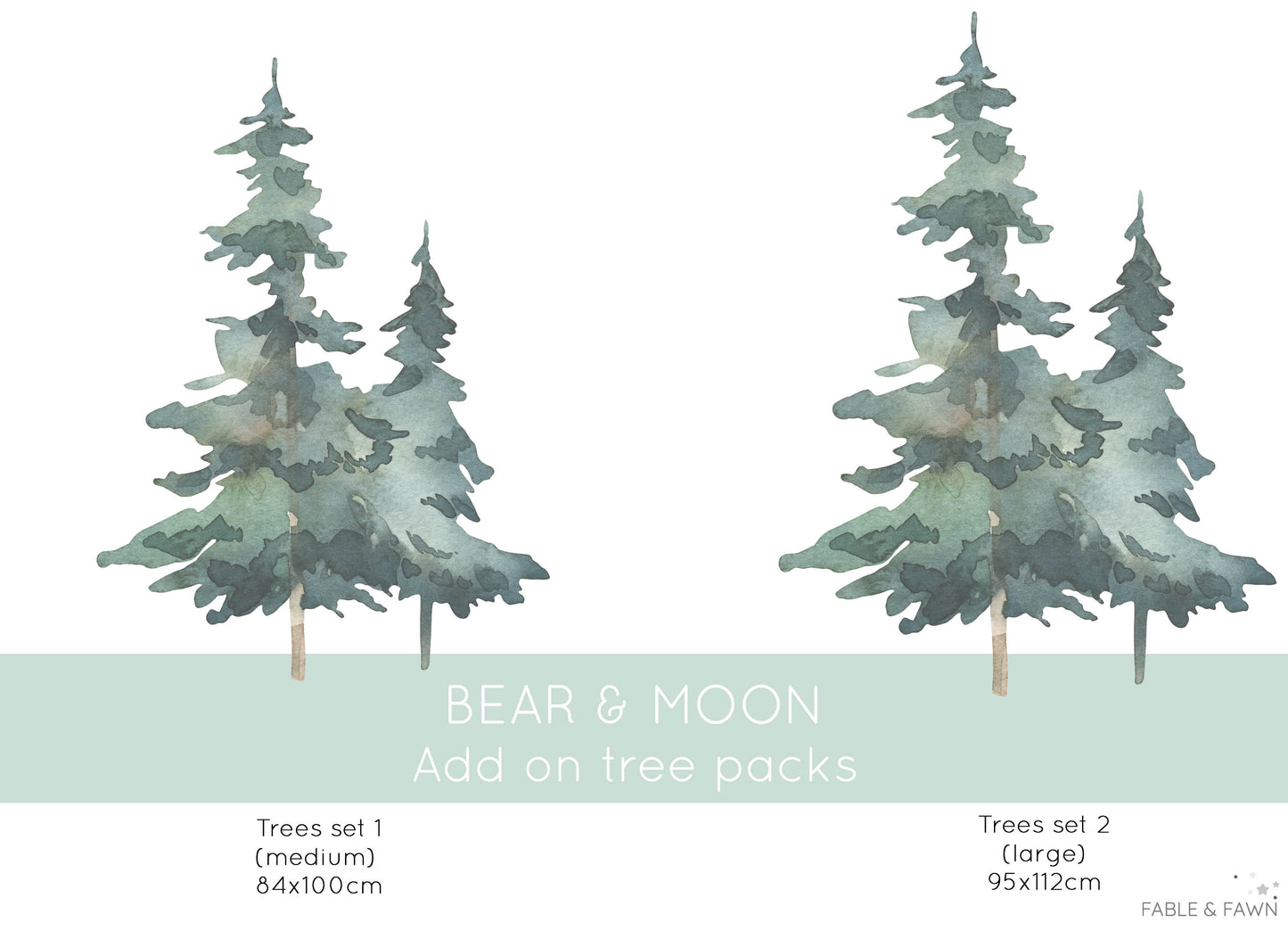 Bear & Moon Nursery Wall Decals - Wall Decals - Fable and Fawn
