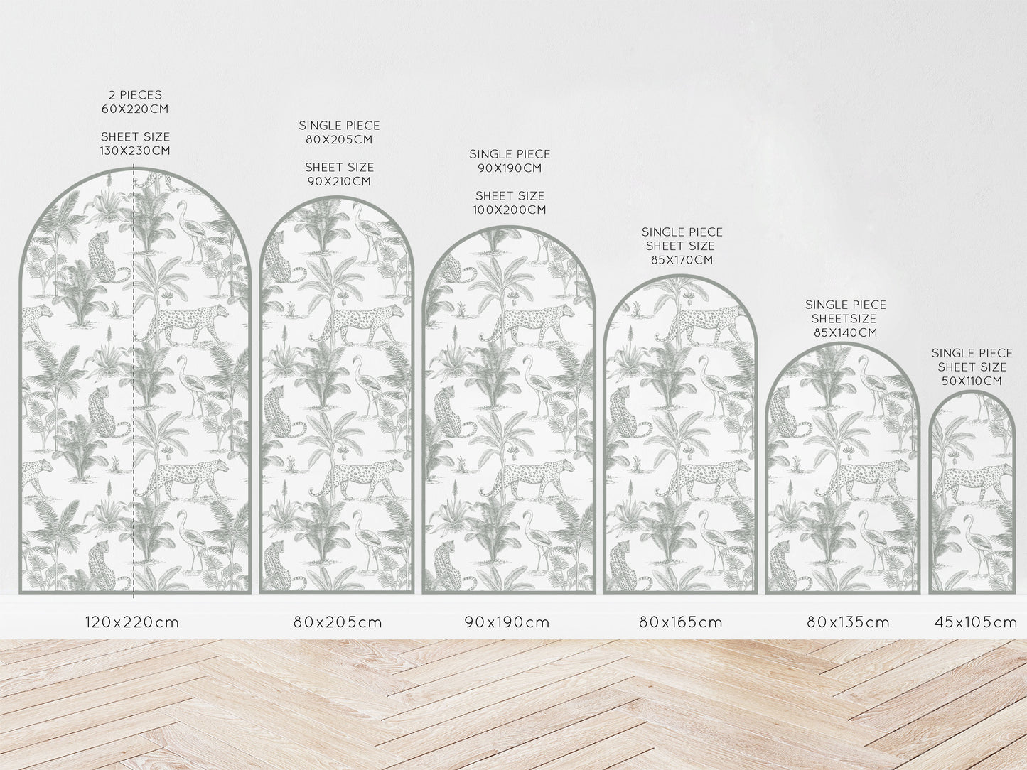 Arch Wall Decal - Leopard Safari (Charcoal) - Wall Decals Australia - Fable and Fawn