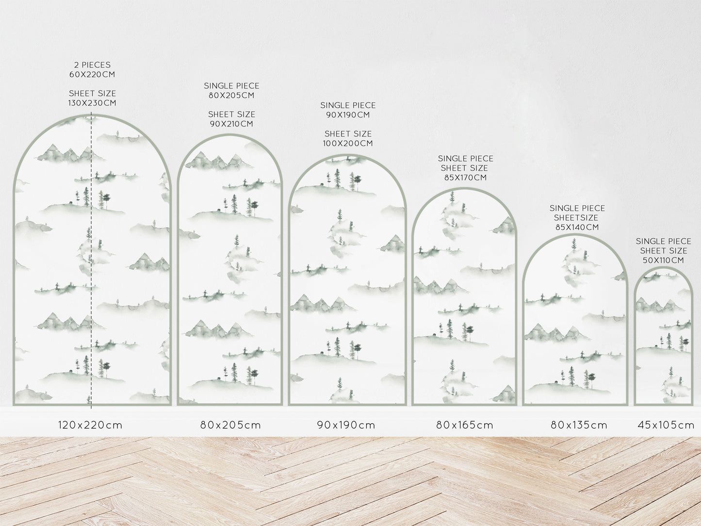 Arch Wall Decal - Misty Mountain - Wall Decals Australia - Fable and Fawn