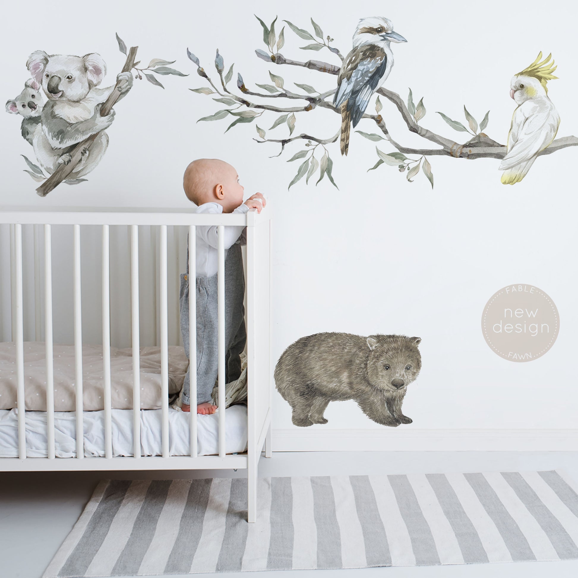 Gum Tree Branch + Animals - Wall Decals Australia - Fable and Fawn
