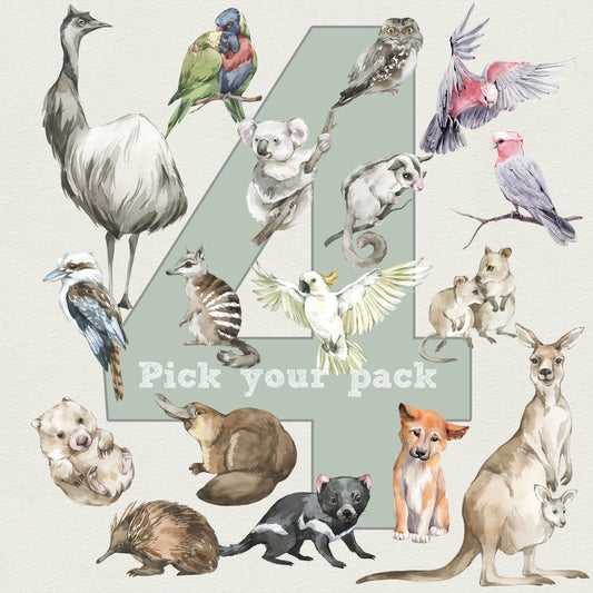 Pick 4 Animals! - Australian Animal Wall Stickers - Wall Decals Australia - Fable and Fawn