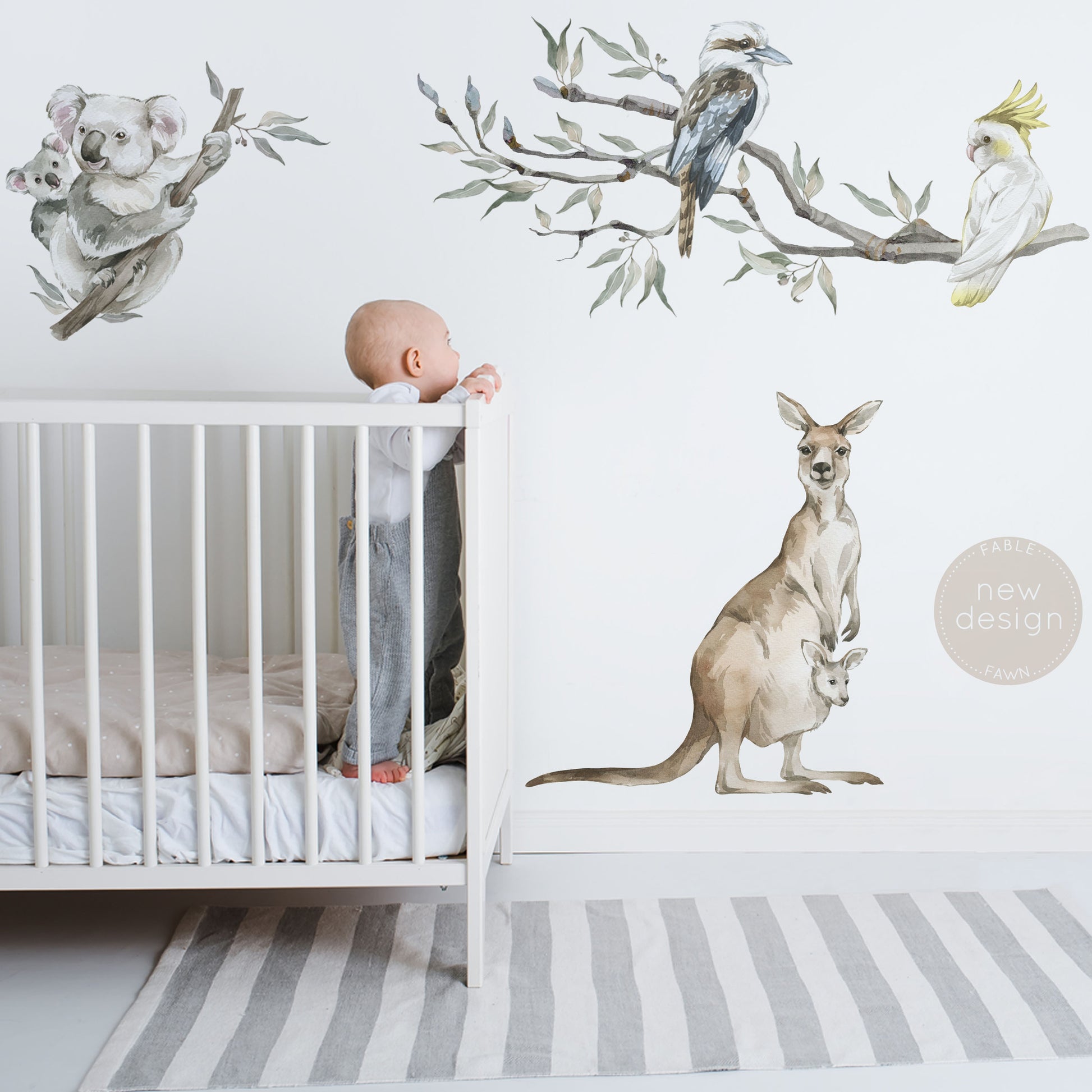 Gum Tree Branch + Animals - Wall Decals Australia - Fable and Fawn