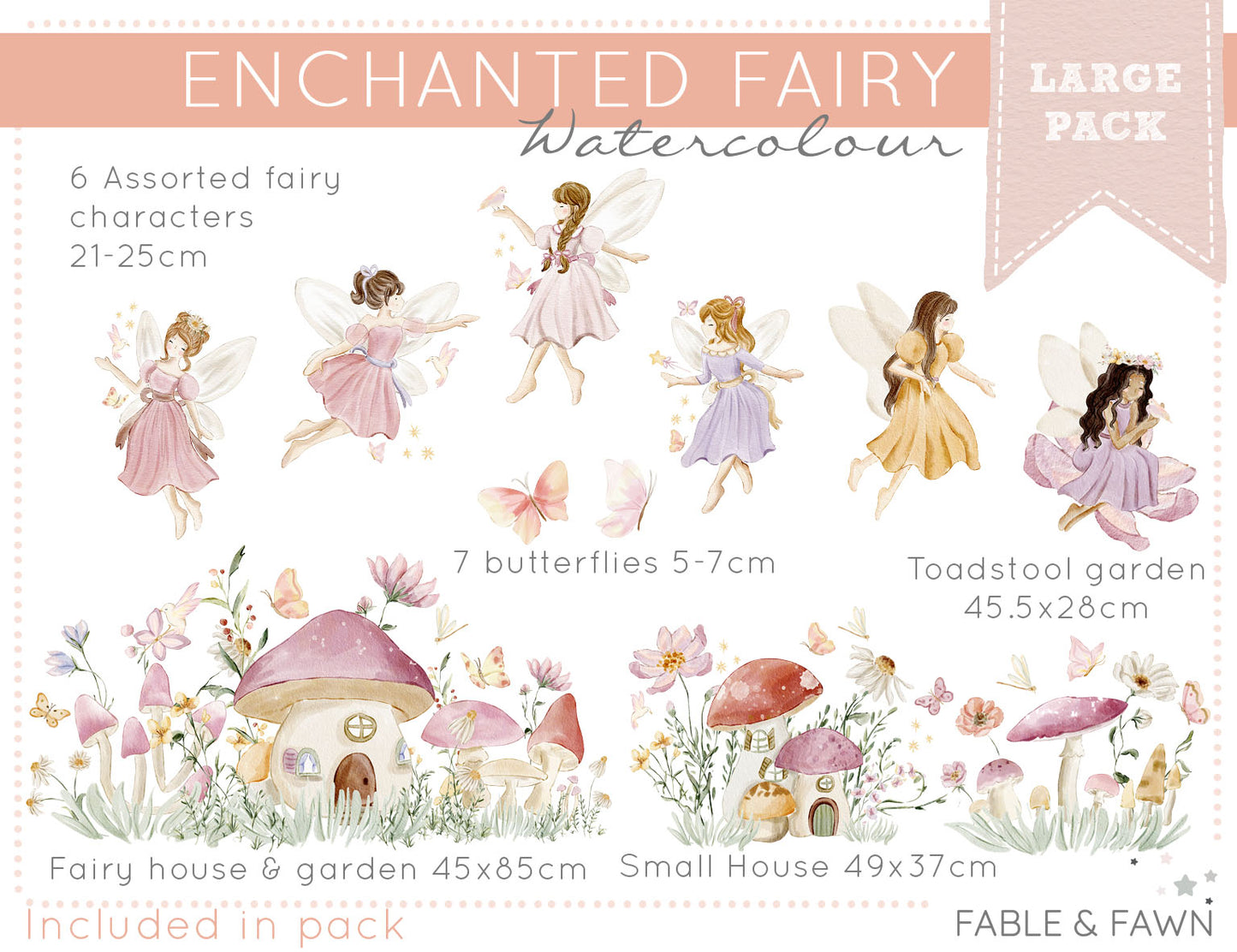 Enchanted Fairy Wall Stickers (Large Set) - Wall Decals - Fable and Fawn