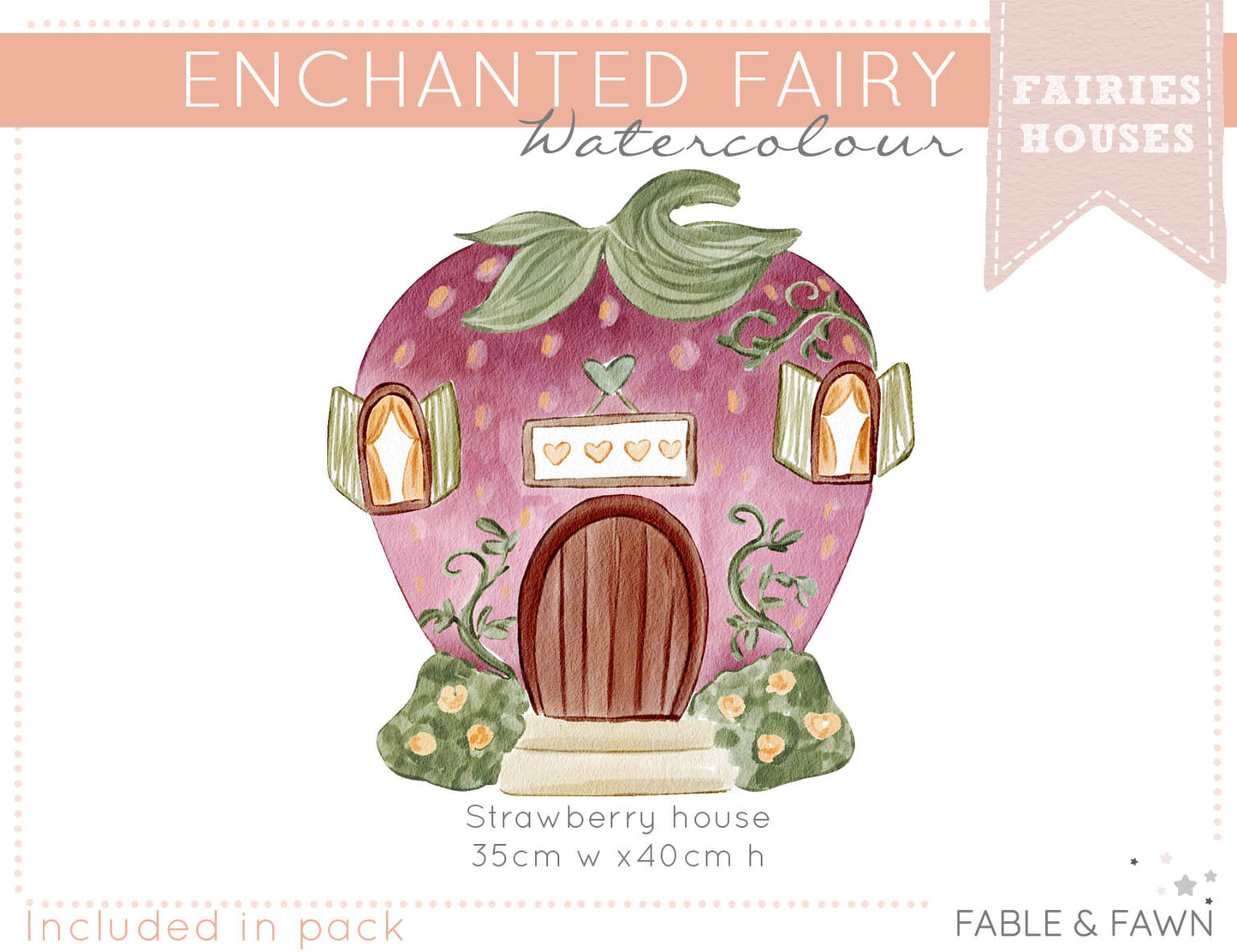 Strawberry Fairy House - - Fable and Fawn