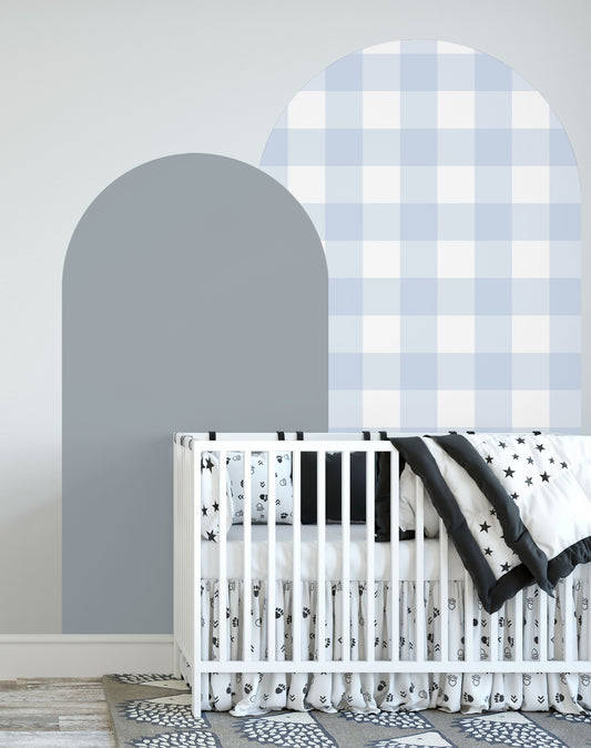 Baby Blue Arch Wall Decal | Gingham