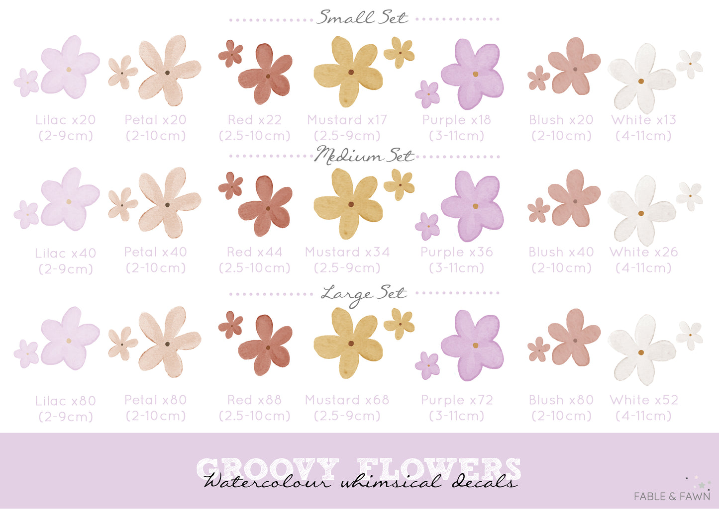 Groovy Flower Wall Decals - Wall Decals Australia - Fable and Fawn