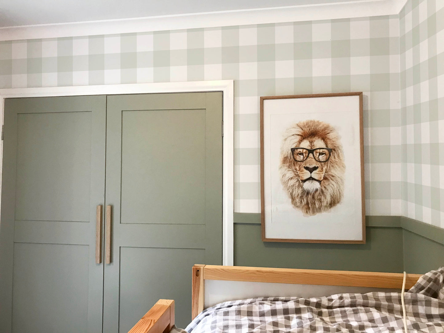 Gingham Wallpaper (Sage) - Wallpaper - Fable and Fawn