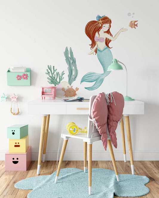 Ariel the Mermaid Wall Decal - Wall Decals - Fable and Fawn