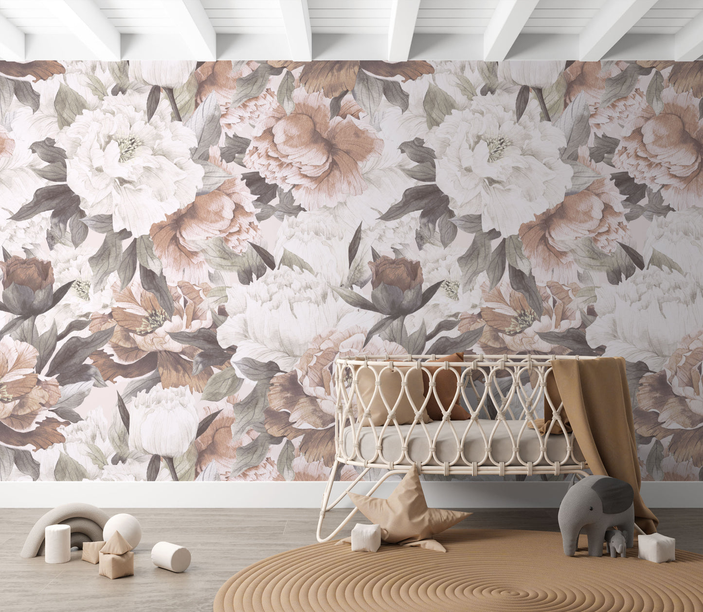 Peony Floral Wallpaper Mural - Wallpaper - Fable and Fawn