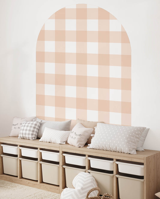Peach Arch Wall Decal | Gingham