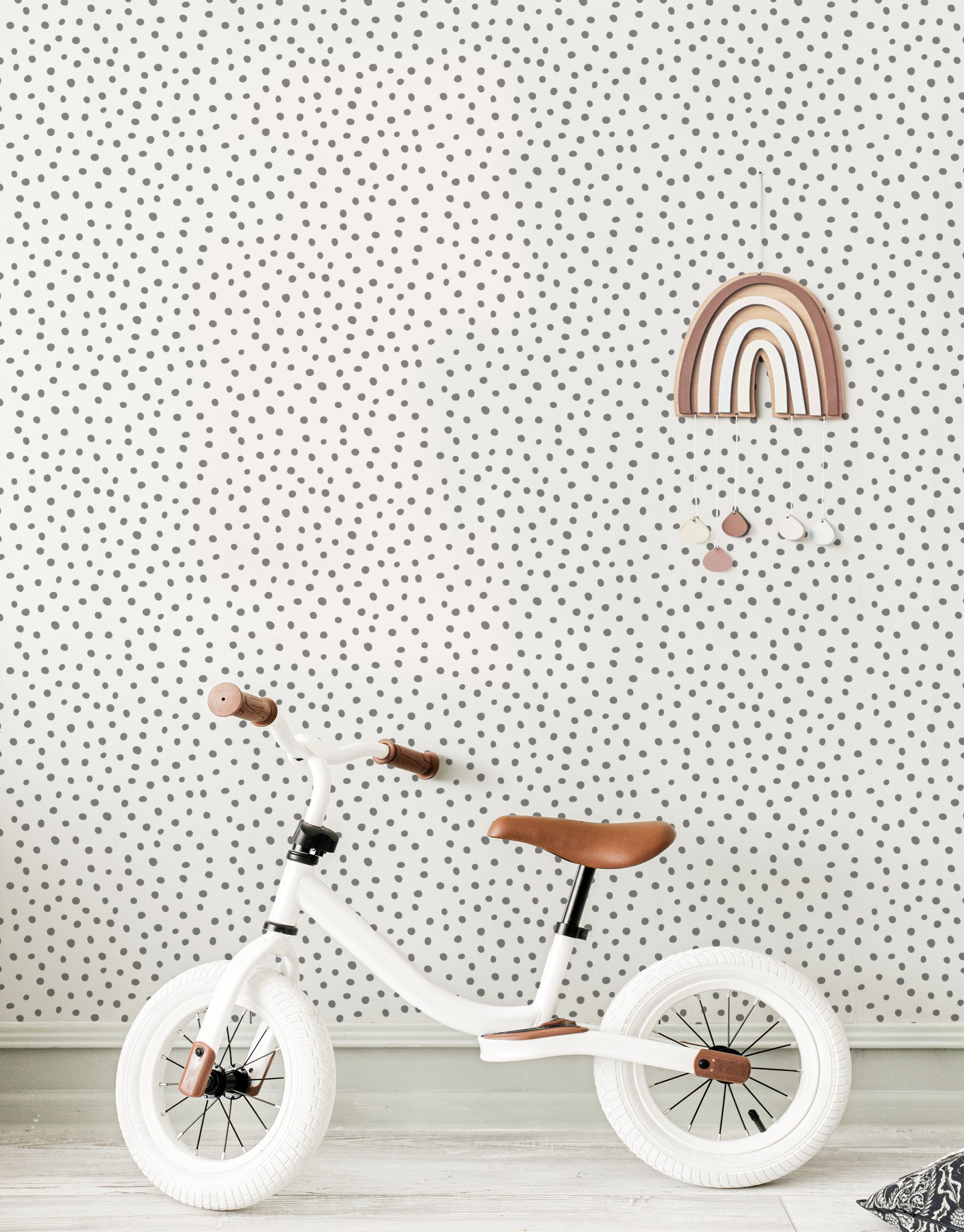 White Polka Dot Wallpaper - Wallpaper - Fable and Fawn