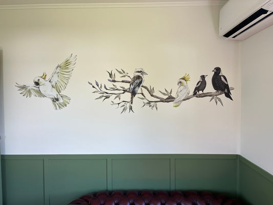 branch + birds + cheeky cockatoo add on