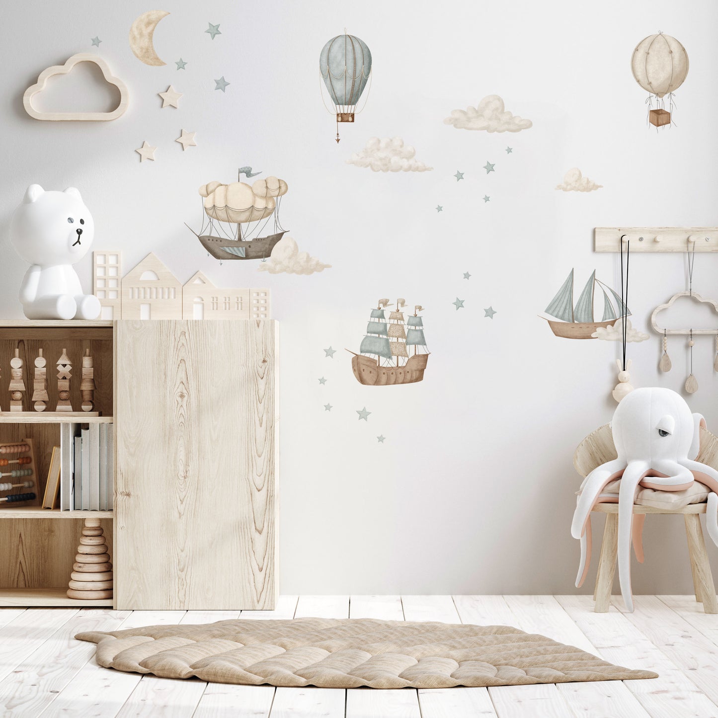 Vintage Set - Hot Air Balloon Decals - Wall Decals Australia - Fable and Fawn