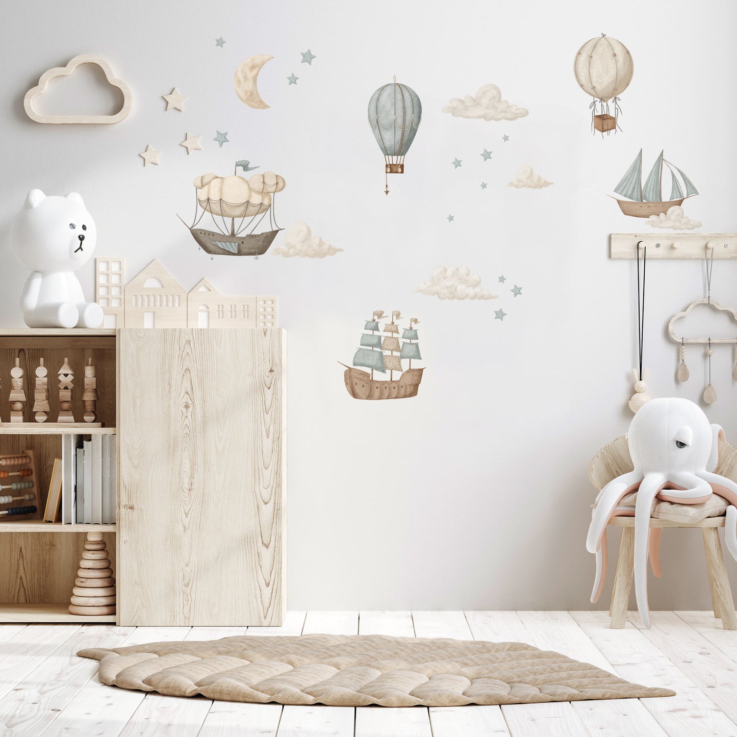 Vintage Set - Hot Air Balloon Decals - Wall Decals Australia - Fable and Fawn