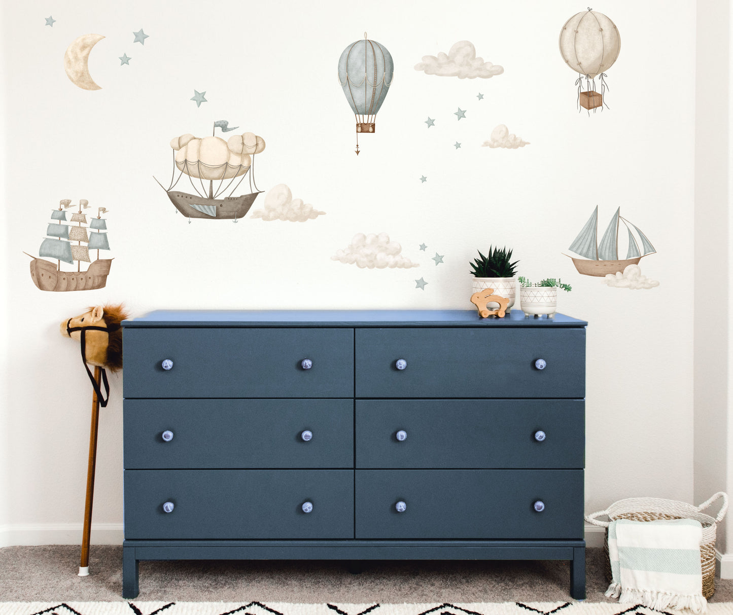 Vintage Set - Hot Air Balloon Decals - Wall Decals Australia - Fable and Fawn