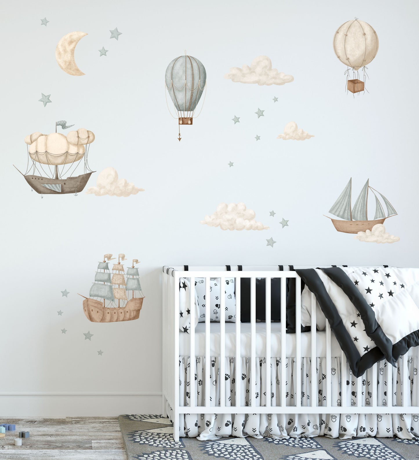 Vintage Set - Hot Air Balloon Decals - Wall Decals Australia - Fable and Fawn