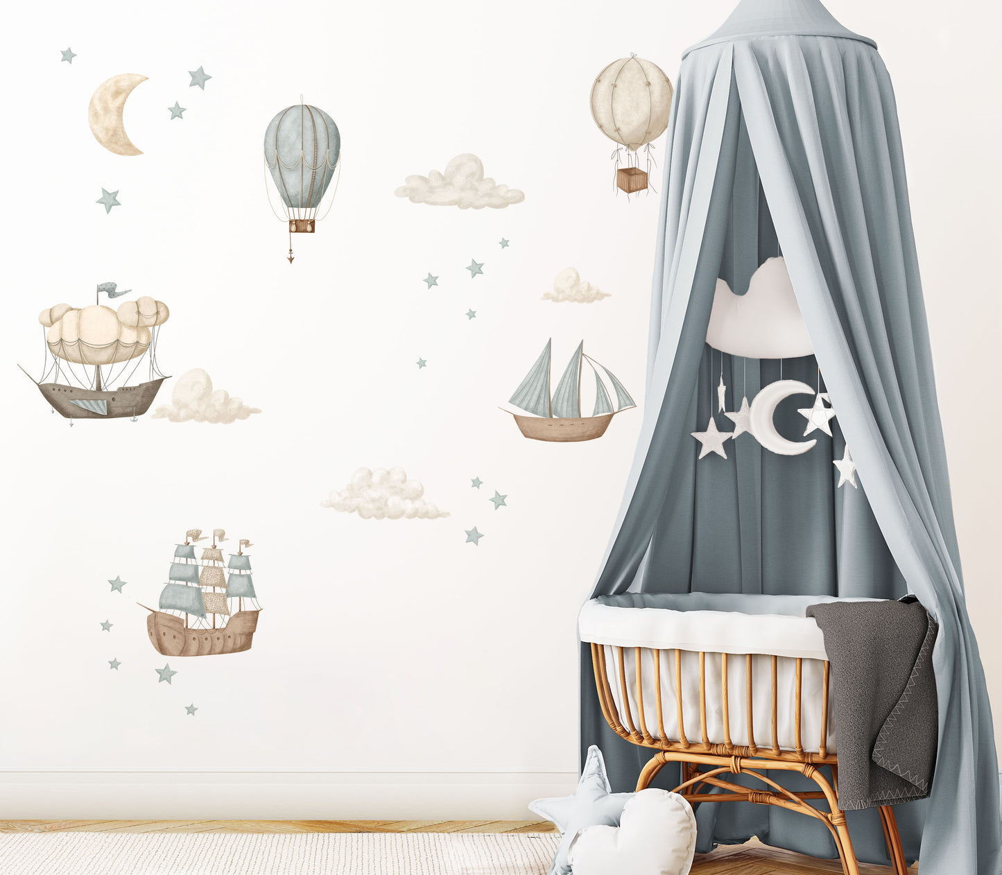 Vintage Set - Hot Air Balloon Decals - Wall Decals Australia - Fable and Fawn