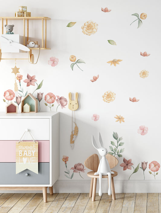 Fairy Garden Flowers - Wall Decals Australia - Fable and Fawn