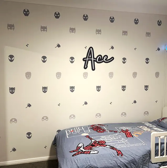 Superhero Wall Decals (Pick Your Colours) - Wall Decals Australia - Fable and Fawn