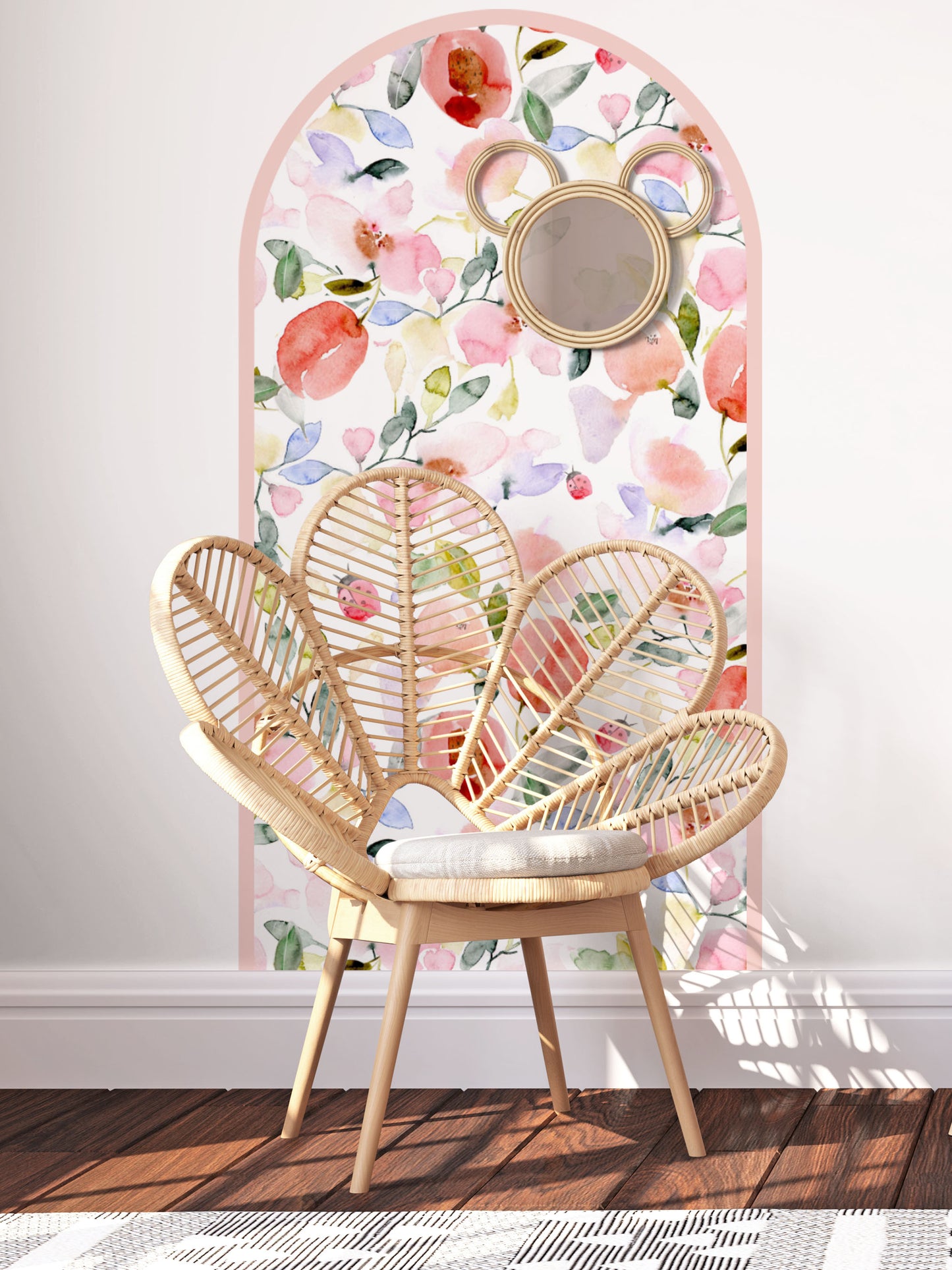 Arch Wall Decal - Lady Bug Floral - Wall Decals - Fable and Fawn