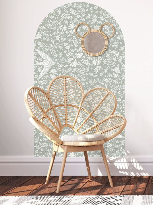 Arch Wall Decal - Little Birdie (Olive) - Wall Decals - Fable and Fawn