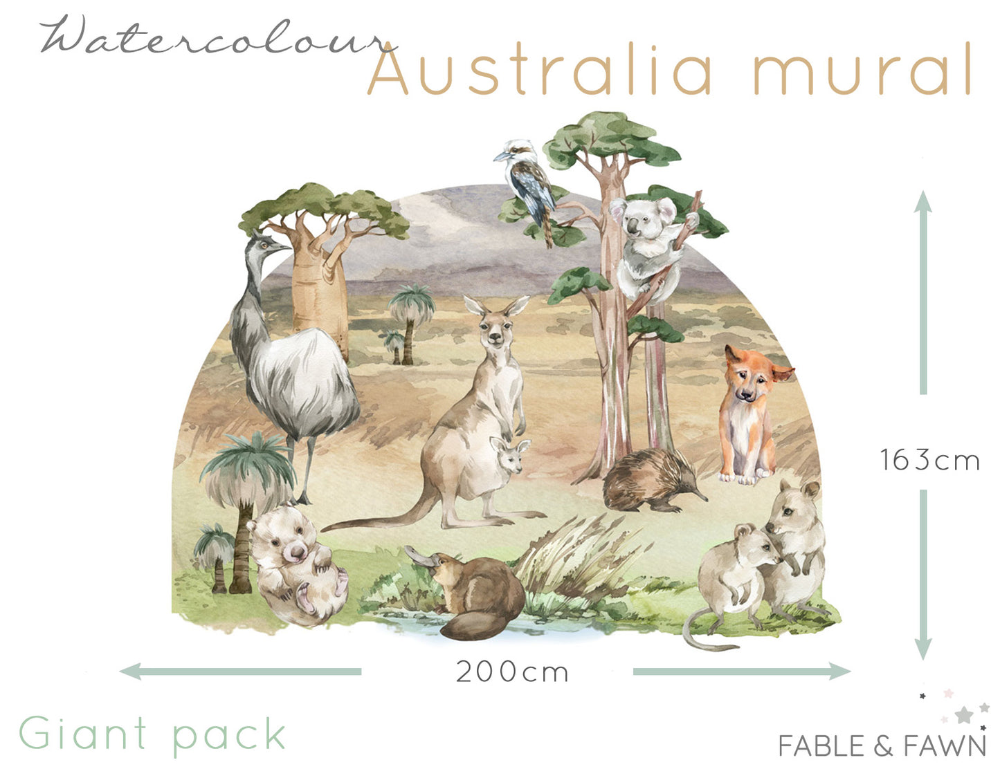 Australian Animals - Wall Mural - Wall Decals - Fable and Fawn