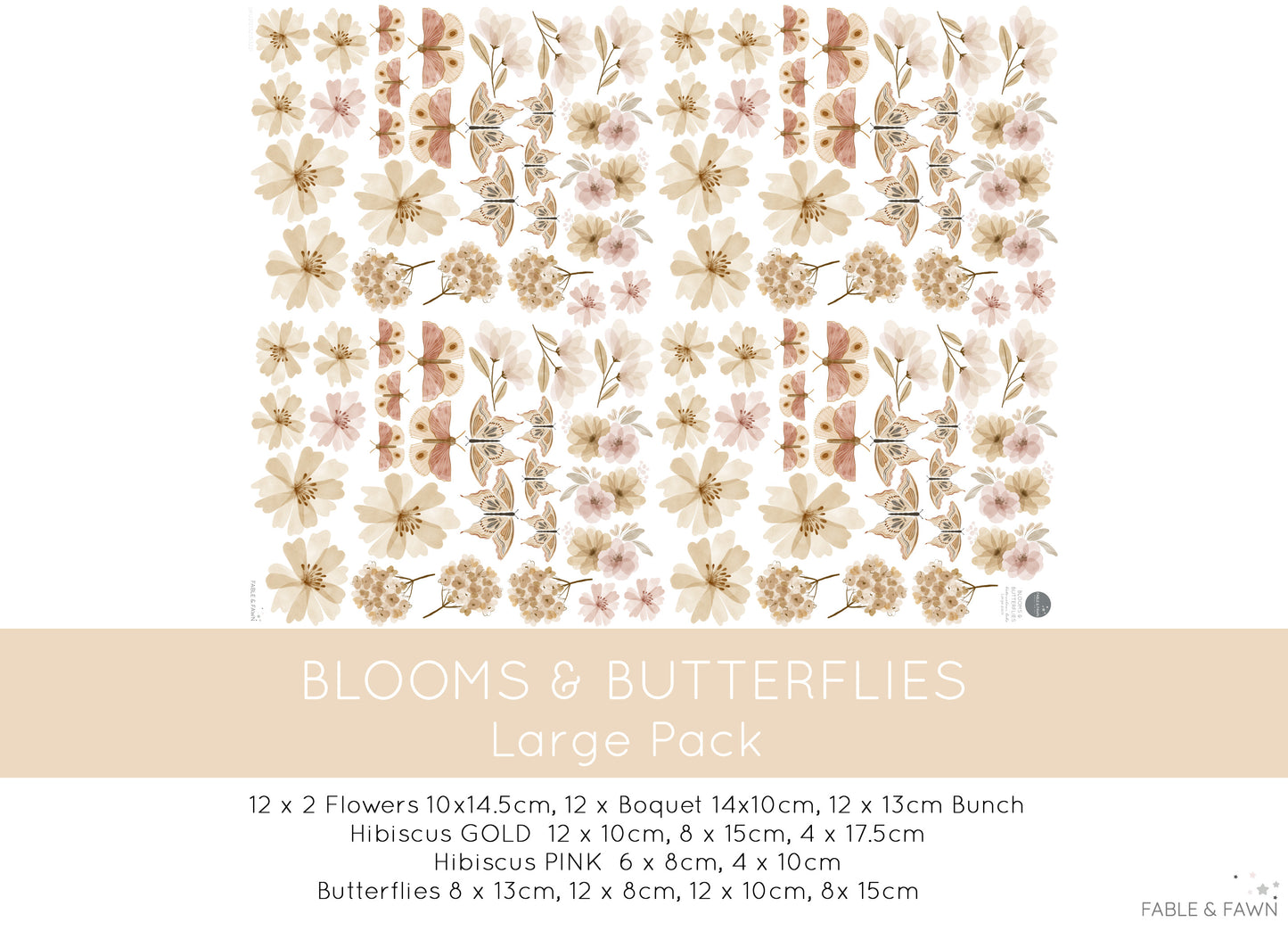 Butterfly & Flower Wall Decals - Wall Decals - Fable and Fawn