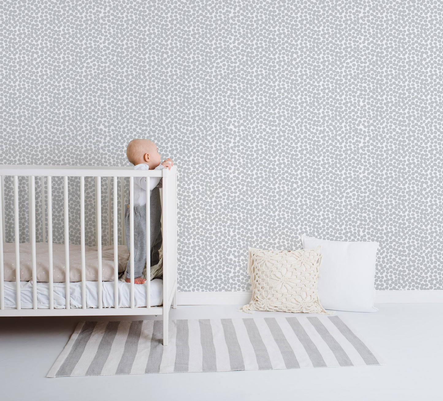 Removable Wallpaper - Spots (Duck Egg Blue) - Wallpaper - Fable and Fawn