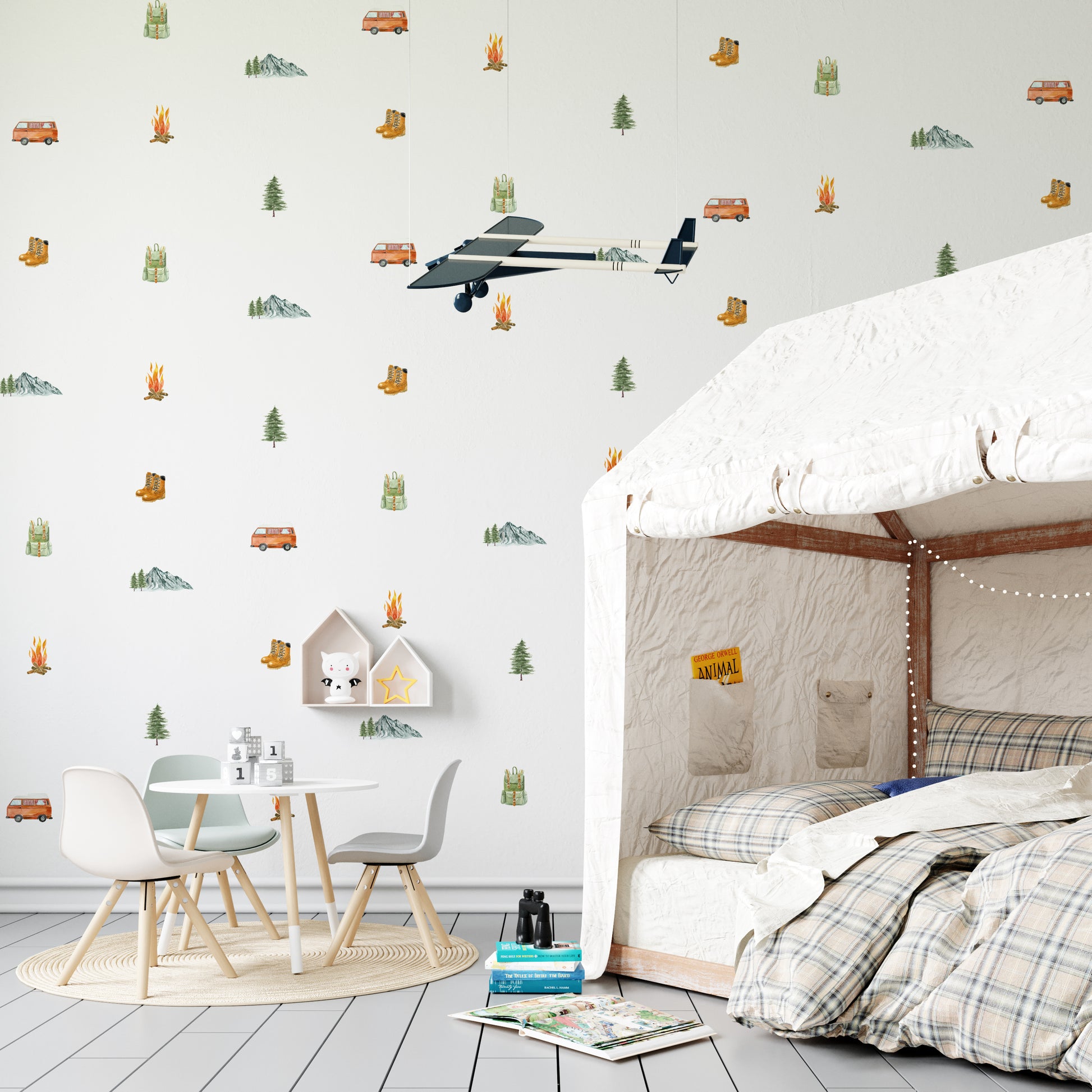Camping Mountain Wall Decals - Wall Decals - Fable and Fawn