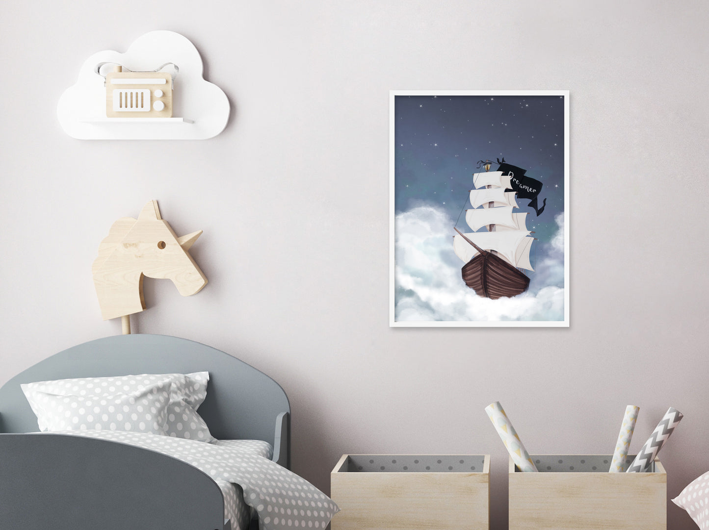 Dreamer Ship Print - Kids Wall Art - Fable and Fawn