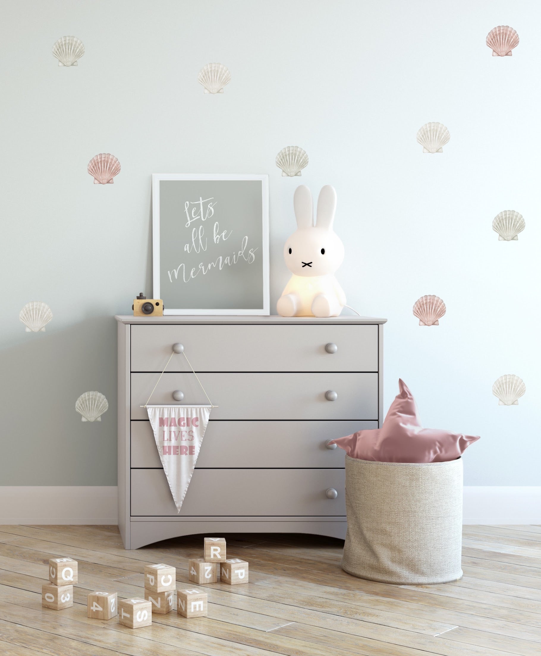 Seashell Wall Decals (Soft Olive) - Wall Decals - Fable and Fawn