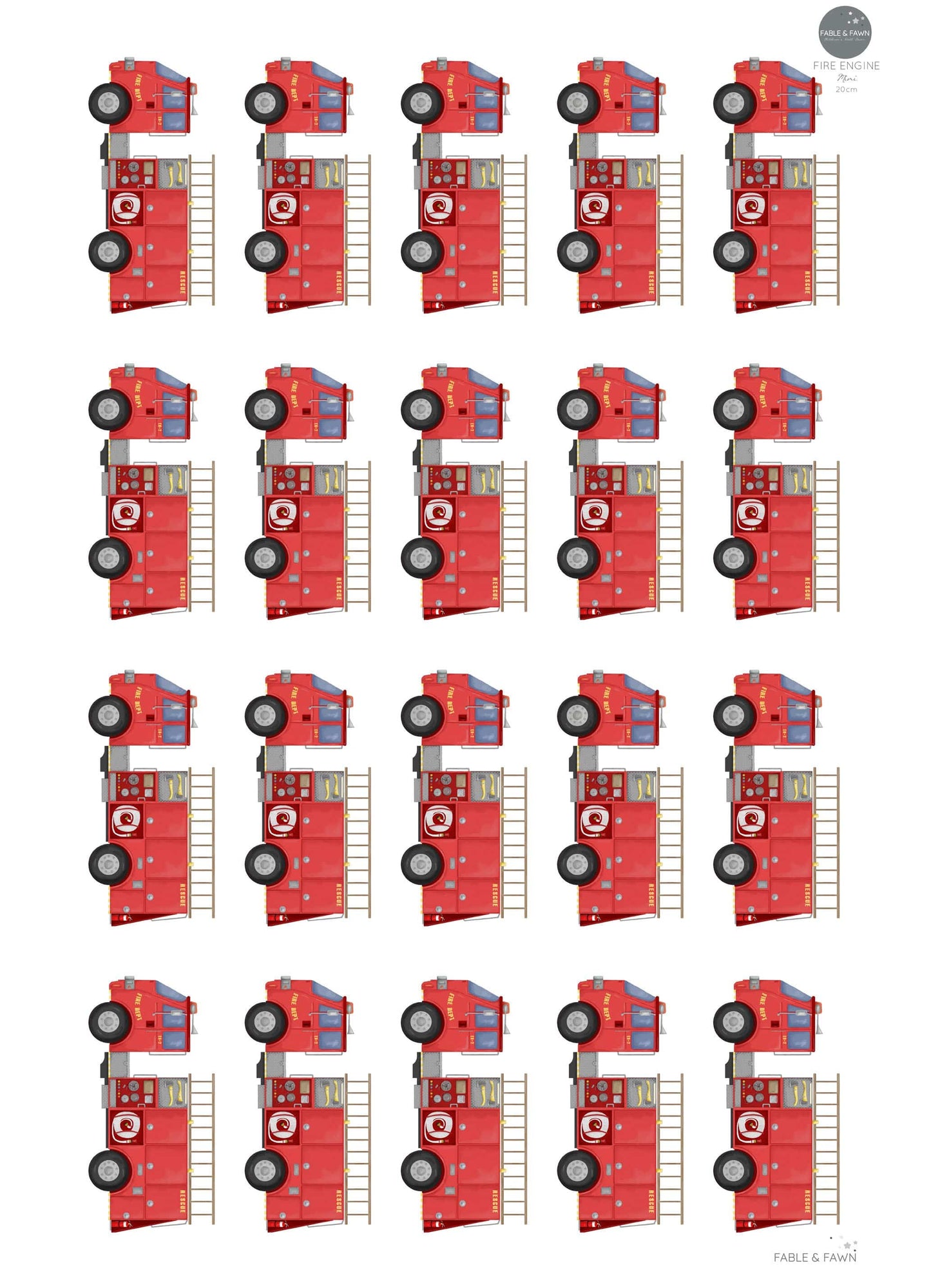 Fire Engine Wall Decals - Wall Decals - Fable and Fawn