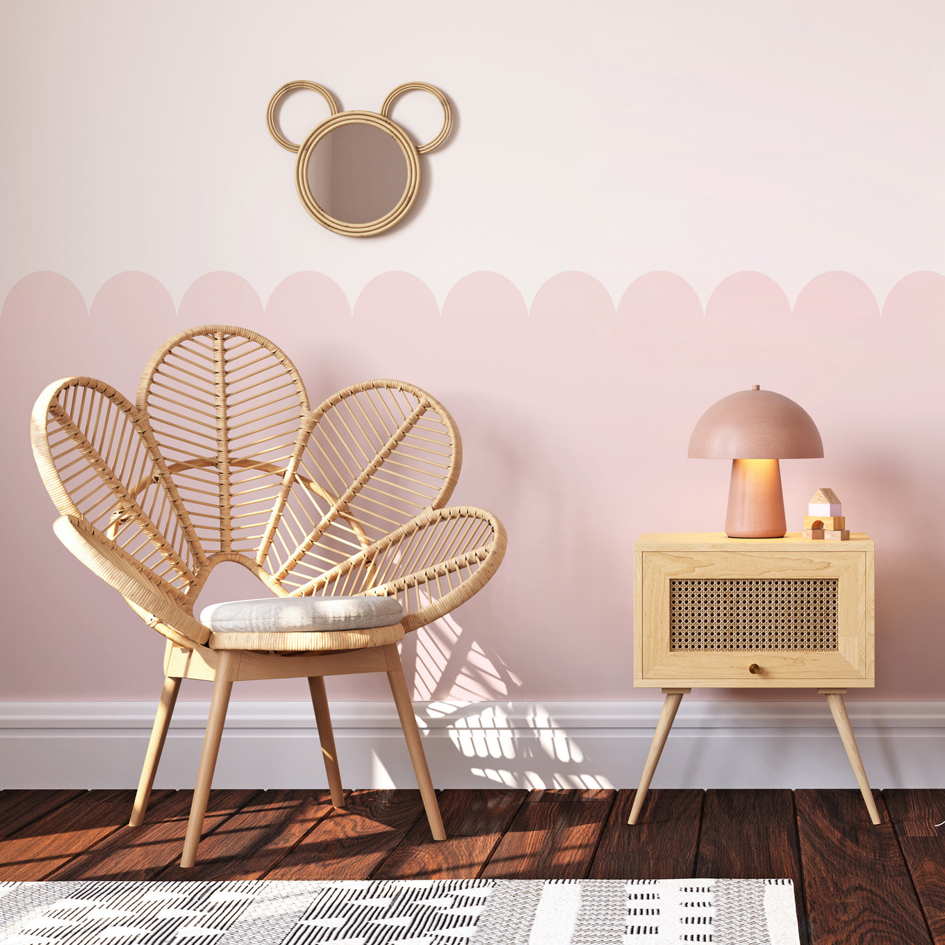 Scallop Edge Wallpaper (Pink) - Wallpaper - Fable and Fawn