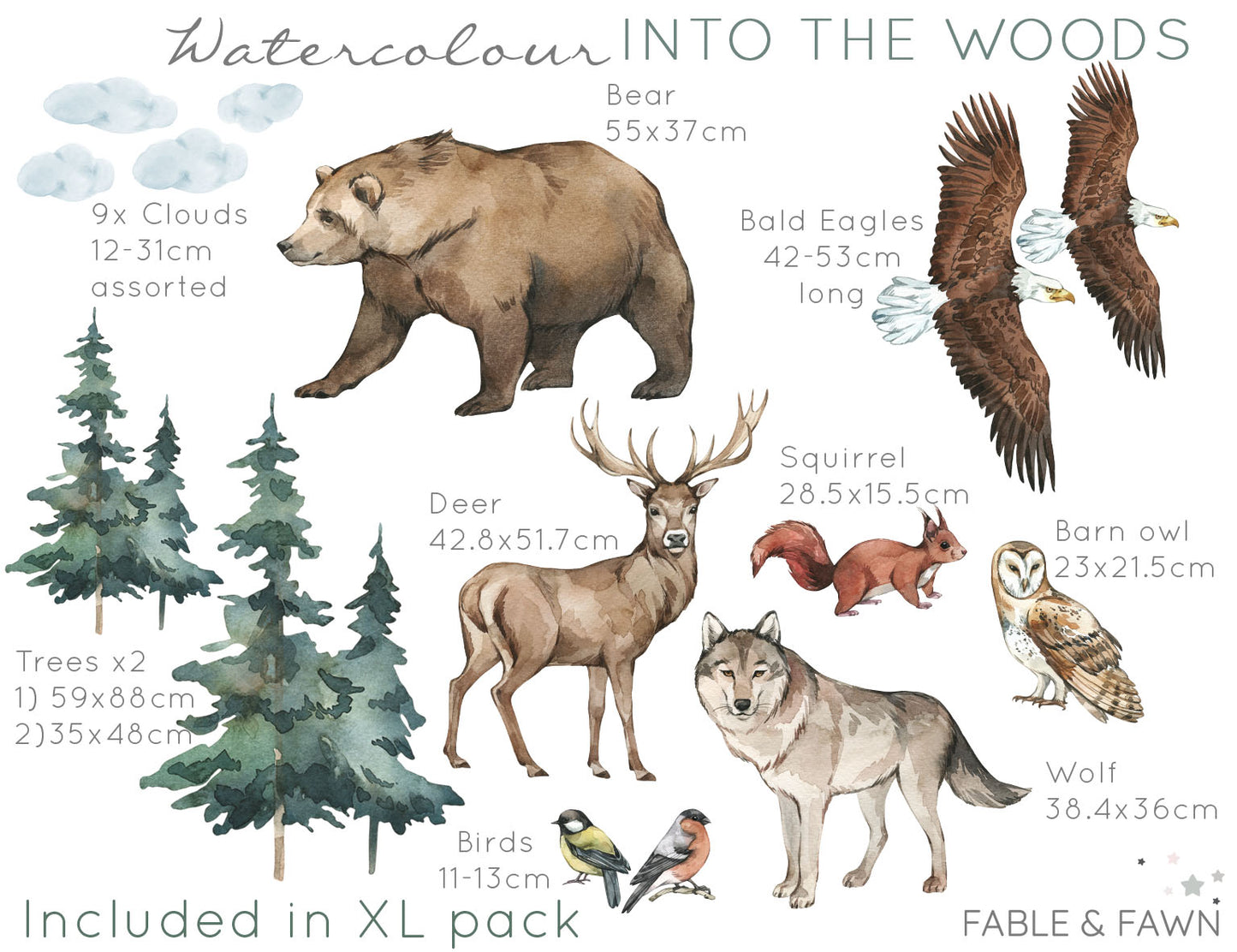 Woodland Forest Animal Wall Decals - Wall Decals - Fable and Fawn