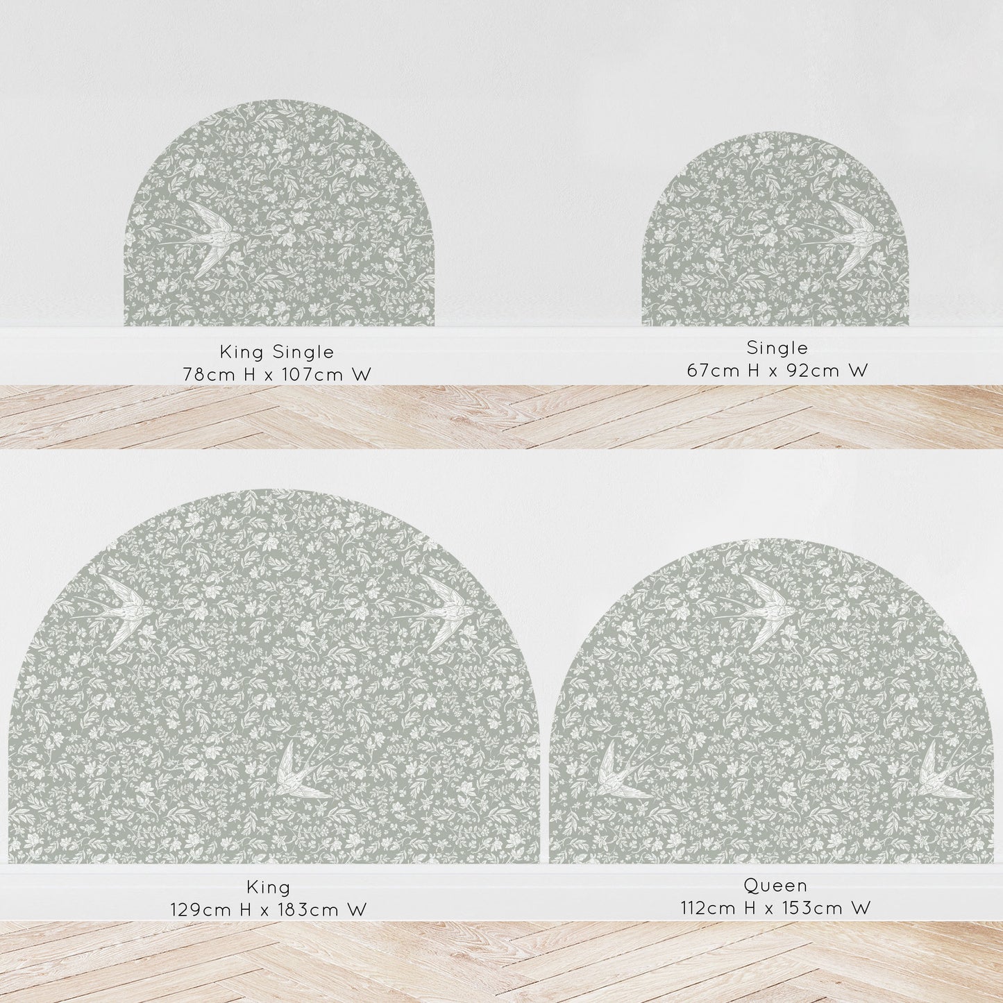 Bedhead Wall Decal - Little Birdie (Olive) - Wall Decals - Fable and Fawn