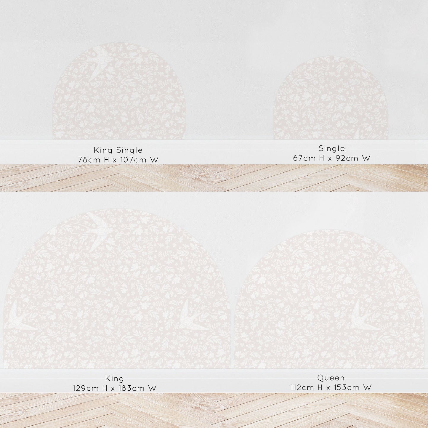 Bedhead Wall Decal - Little Birdie (Pink) - Wall Decals - Fable and Fawn