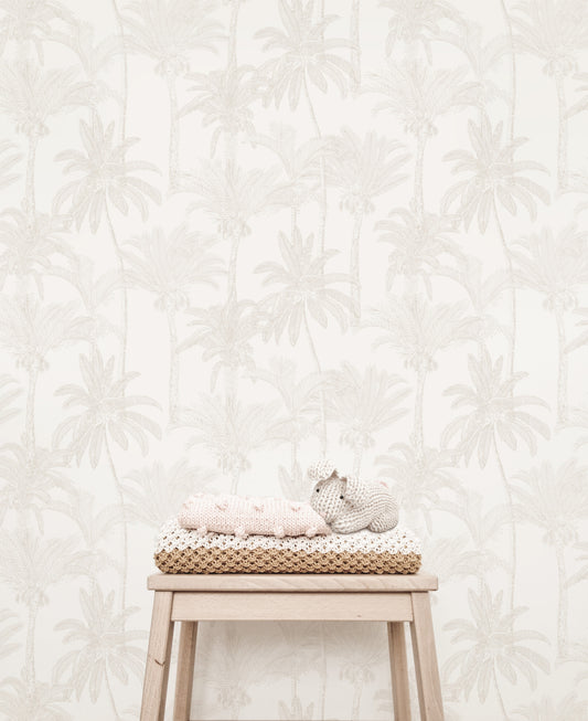 Palm Tree Wallpaper (Beige) - Wallpaper - Fable and Fawn