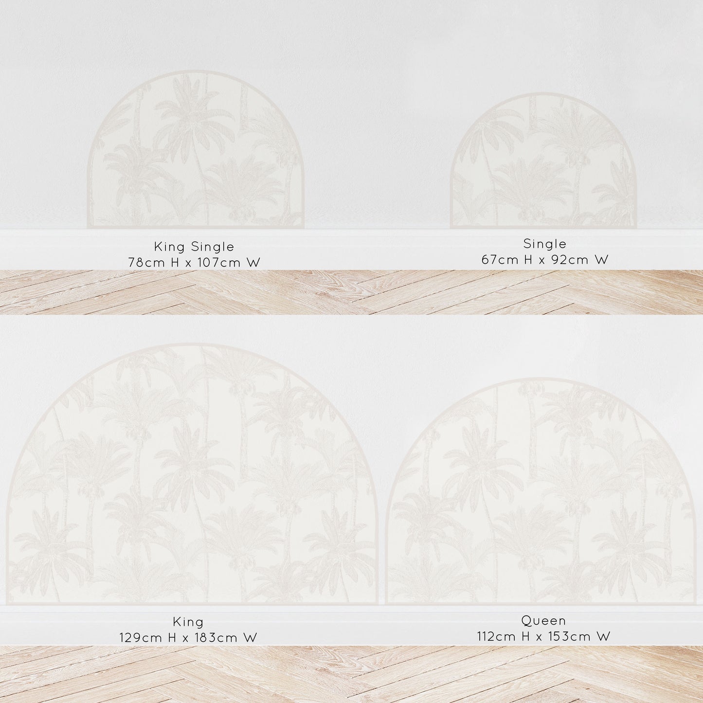 Bedhead Wall Decal (Beige Palms) - Wall Decals - Fable and Fawn