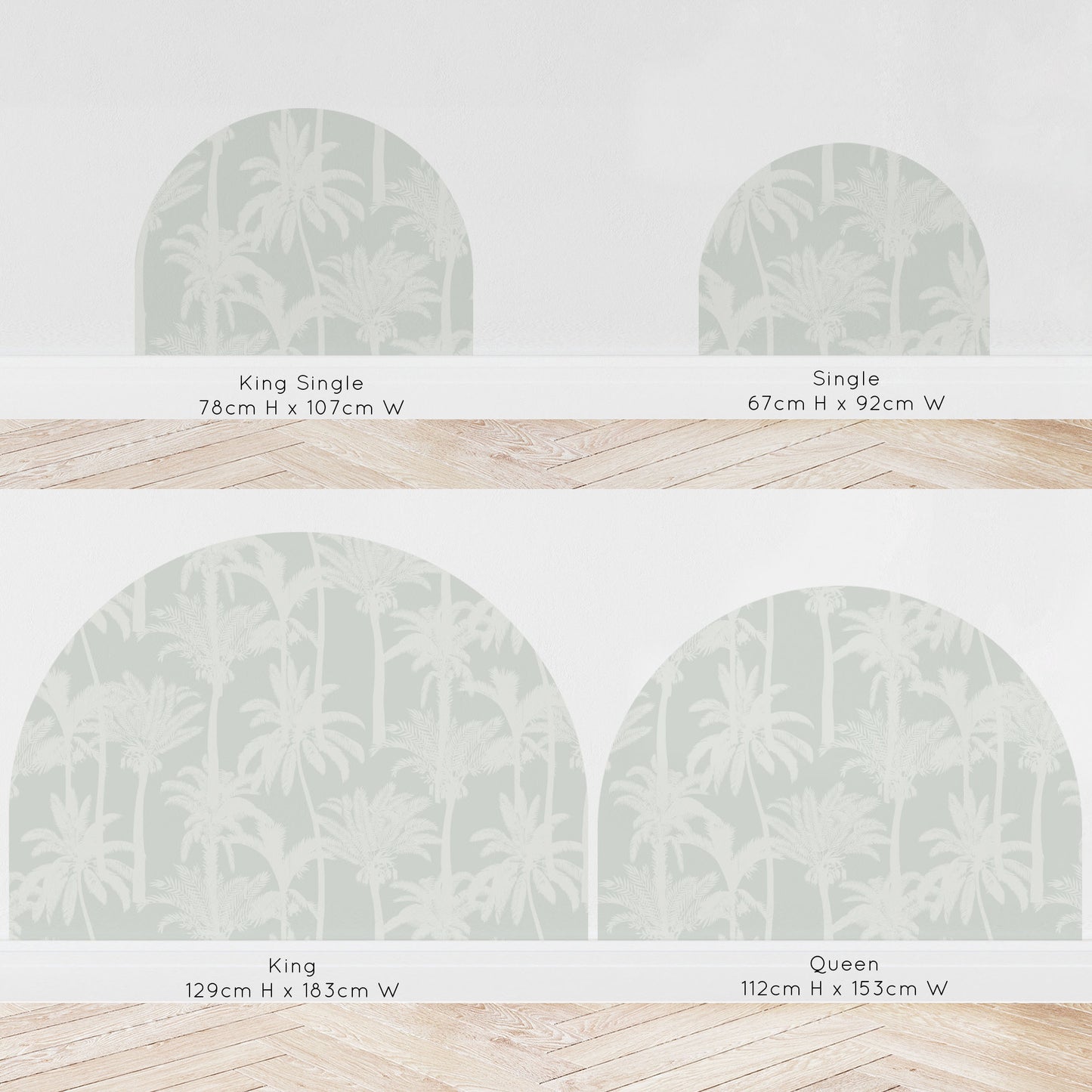 Bedhead Wall Decal (Sage Palms) - Wall Decals - Fable and Fawn