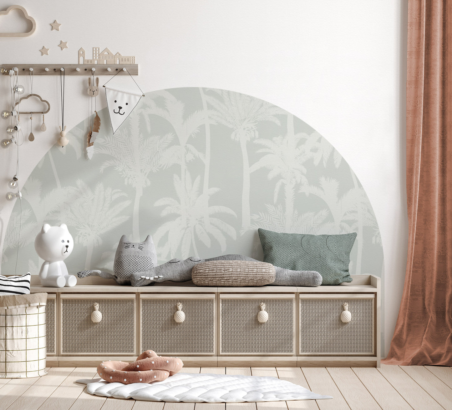 Bedhead Wall Decal (Sage Palms) - Wall Decals - Fable and Fawn