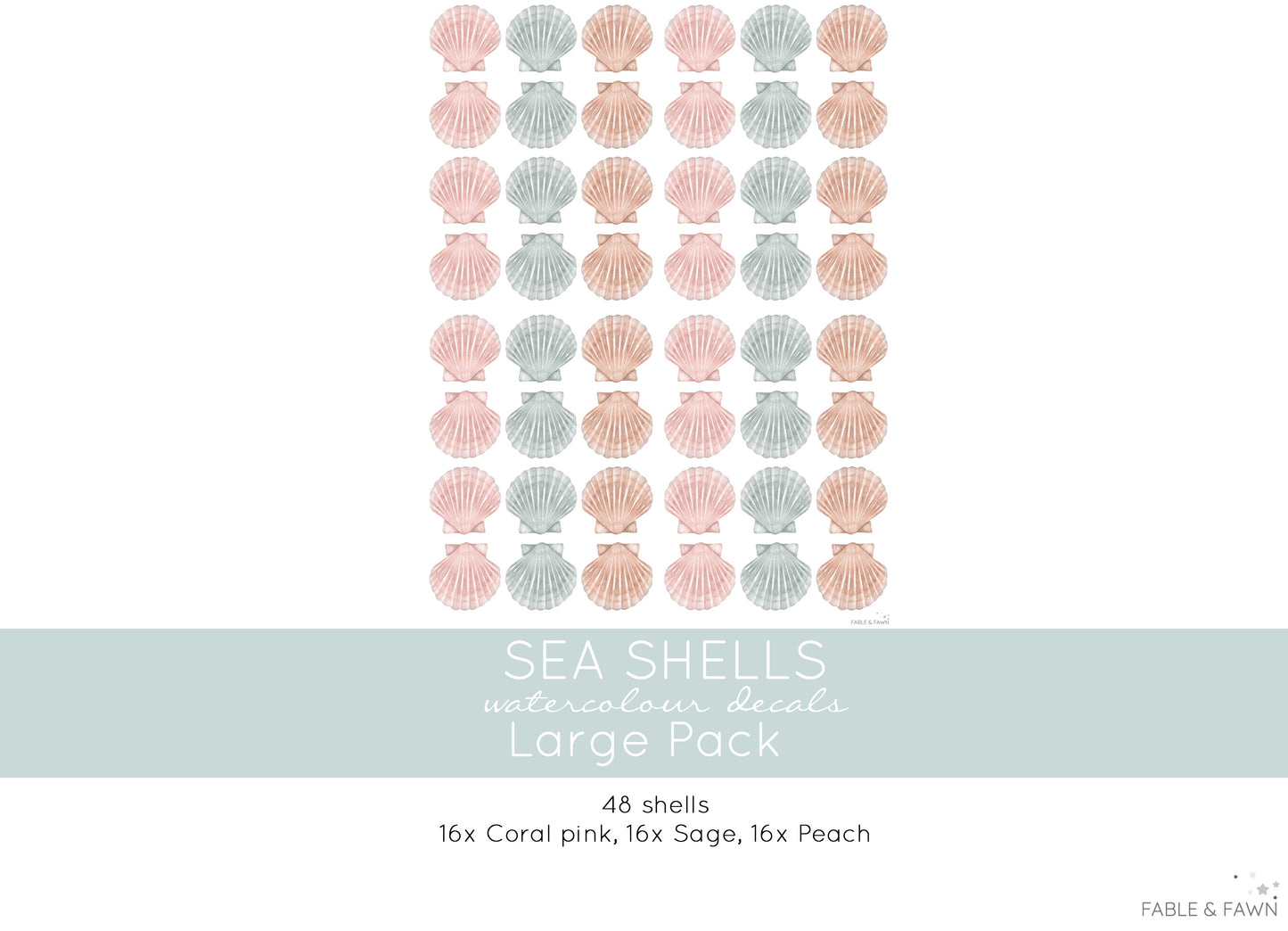 Seashell Wall Decals (Boho Set) - Wall Decals - Fable and Fawn