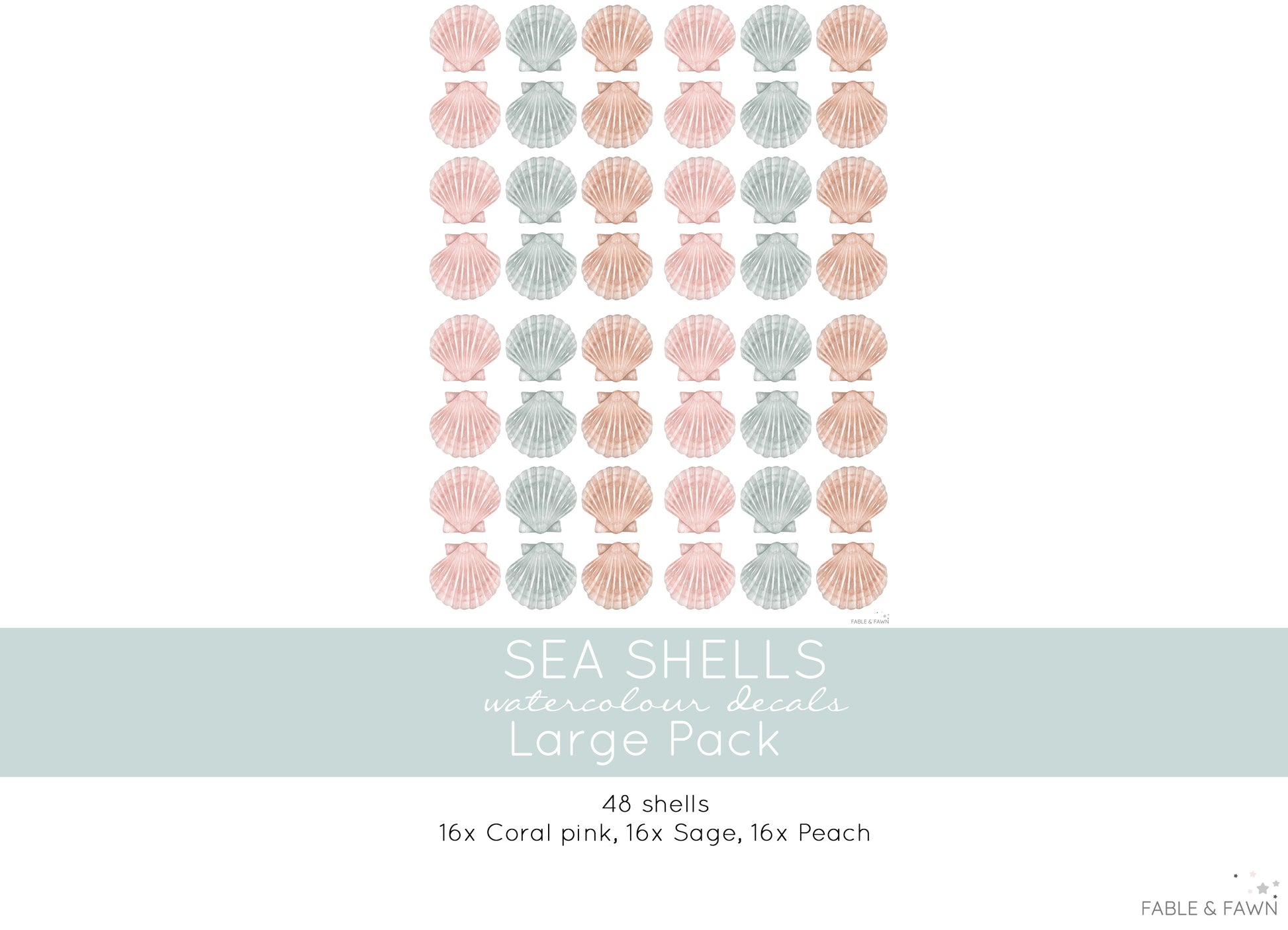 Seashell Wall Decals (Boho Set) - Wall Decals - Fable and Fawn