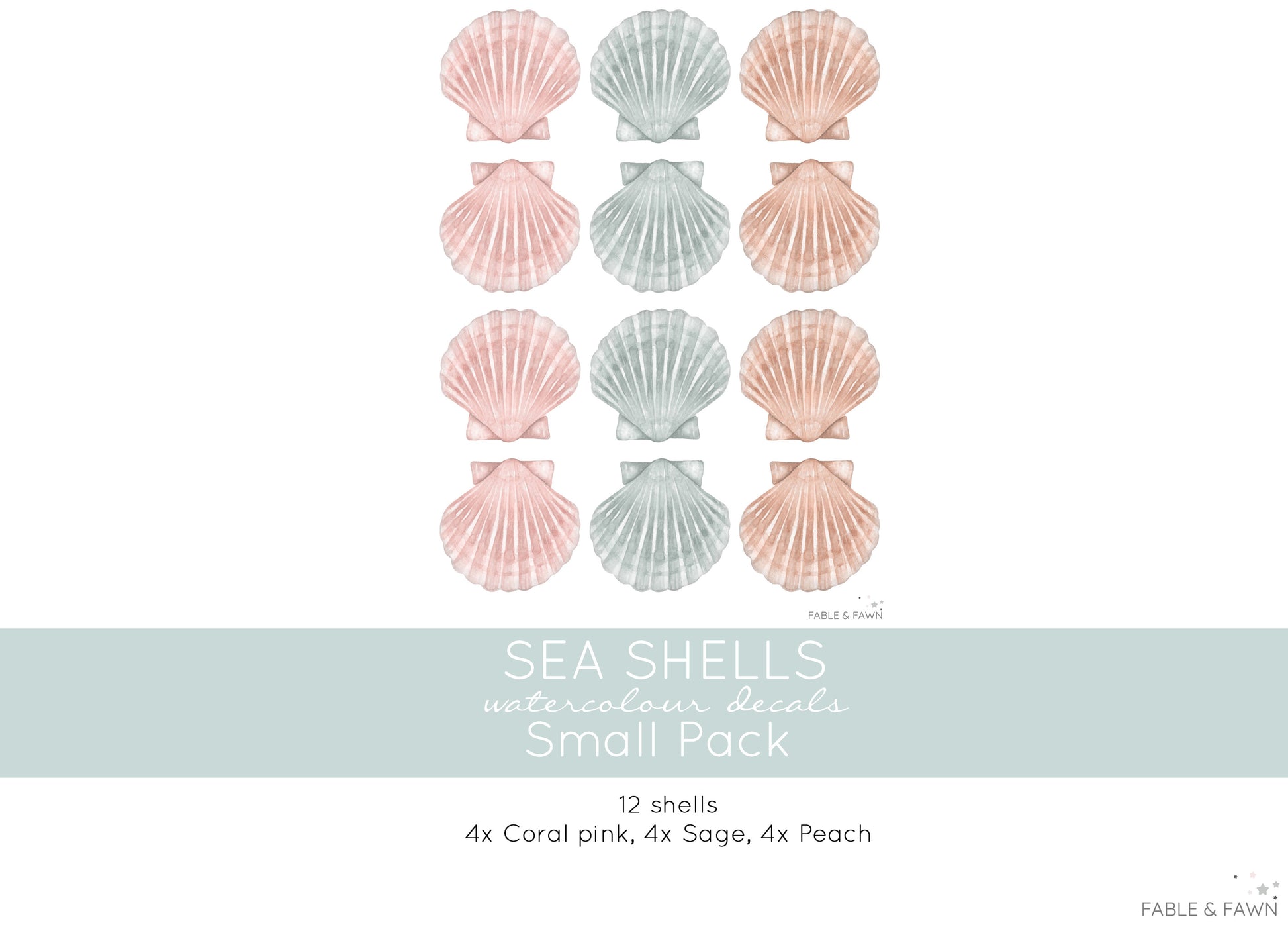 Seashell Wall Decals (Boho Set) - Wall Decals - Fable and Fawn