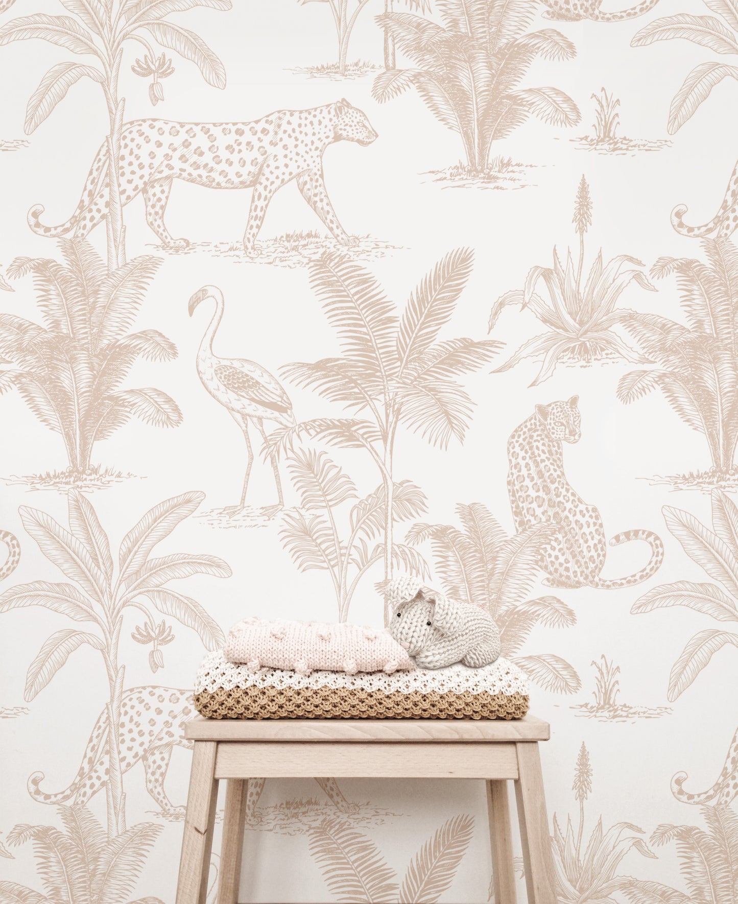 Leopard Safari Wallpaper (Clay) - Wallpaper - Fable and Fawn