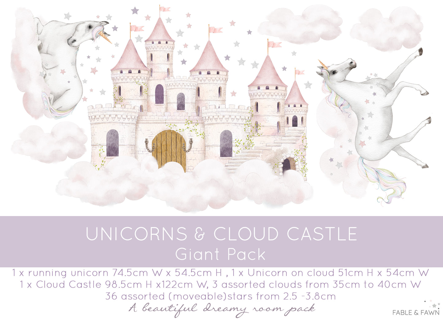 Unicorn Wall Decal Set - Wall Decals - Fable and Fawn