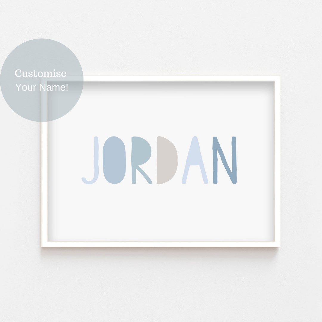 Custom Name Prints (Blue) - Fable and Fawn - PRINT - Fable and Fawn