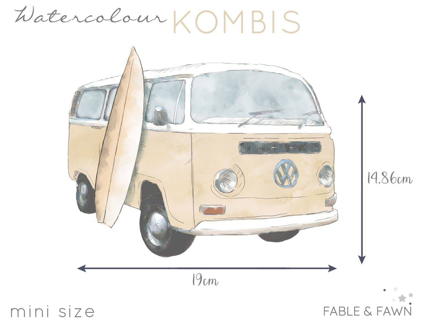 Mini Kombi Wall Decals - Wall Decals - Fable and Fawn